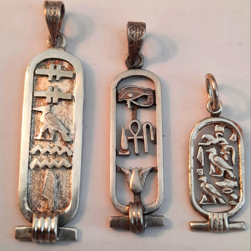 Sterling Silver Egyptian Pendant Set